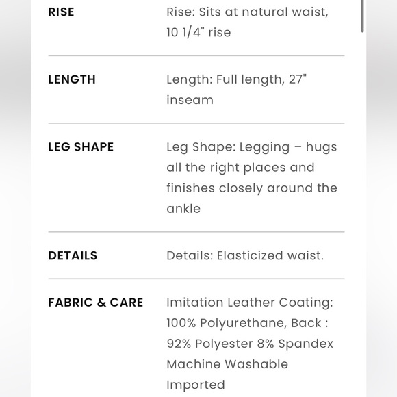 LOFT Faux Leather Leggings - Picture 6 of 6